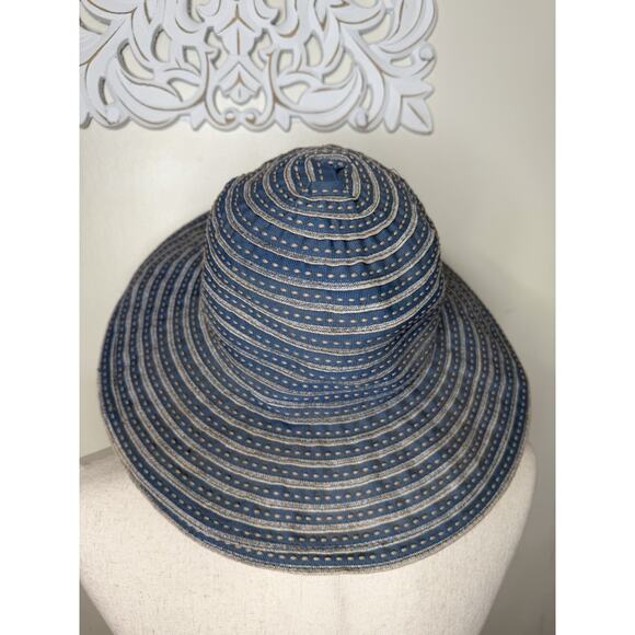 SCALA Collection Women\'s Packable Wide Brim Sun Hat Coastal Chic Beach Boho Blue main image 8